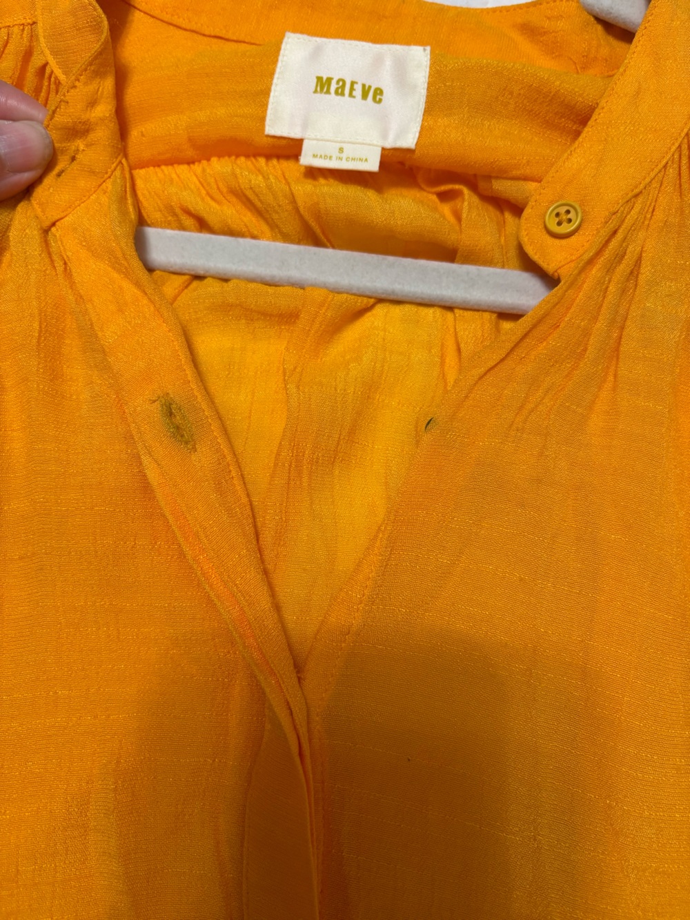 Anthropologie Maeve Bryn Batwing Blouse Button Down
SZ Small Gold Orange Yellow - Picture 8 of 10